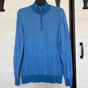 Peter Millar Cotton-Silk-Cashmere Quarter Zip Sweater Medium
